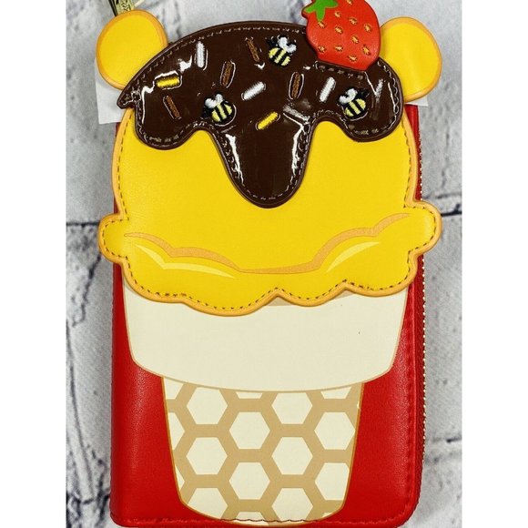 Loungefly‎ Disney Winnie The Pooh Ice Cream Wallet Sweet Treat Zip Around - Picture 9 of 9
